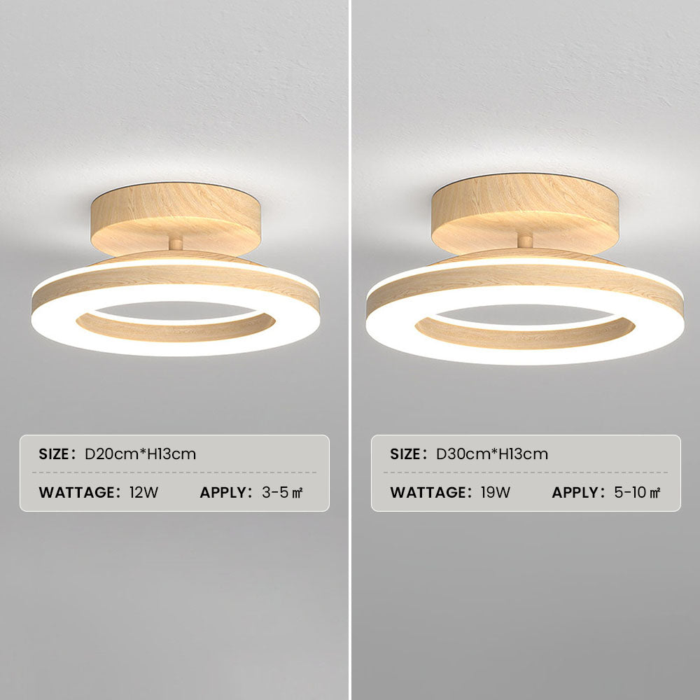 Orbene | Open Ring LED Plafondlamp met Houten Frame