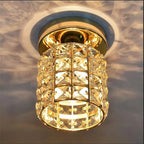 Kristallen Plafondlamp – E27 – Goud & Glas | Elara
