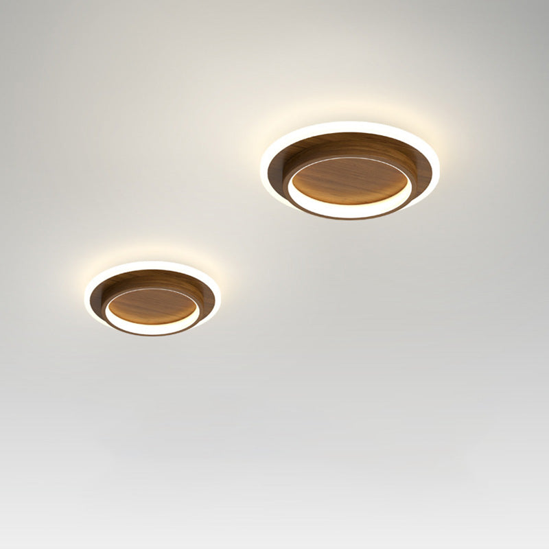 Basso | Compacte LED Plafondlamp met Houtprint