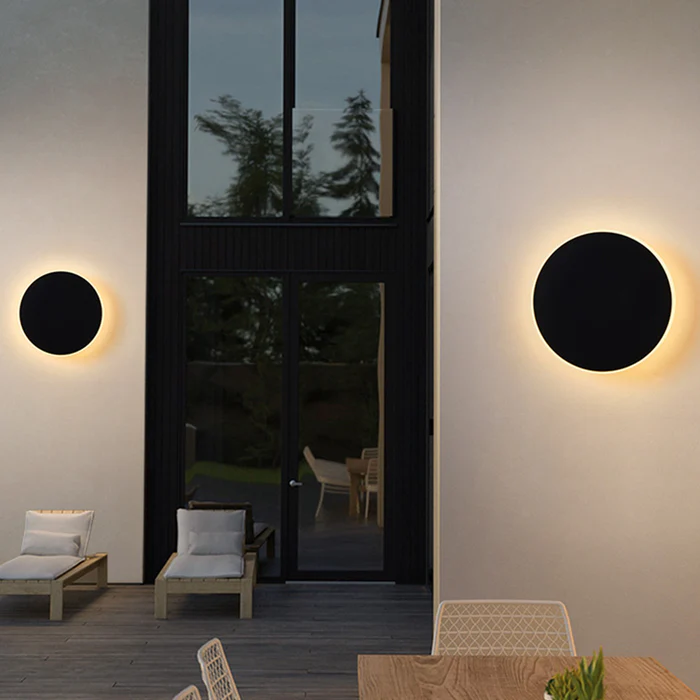 Ronde LED Buitenwandlamp – Halo Design – IP65 | Robustum