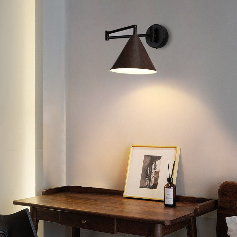 Noren | Nordic Minimalistische Wandlamp met Zwenkarm en Houtlook