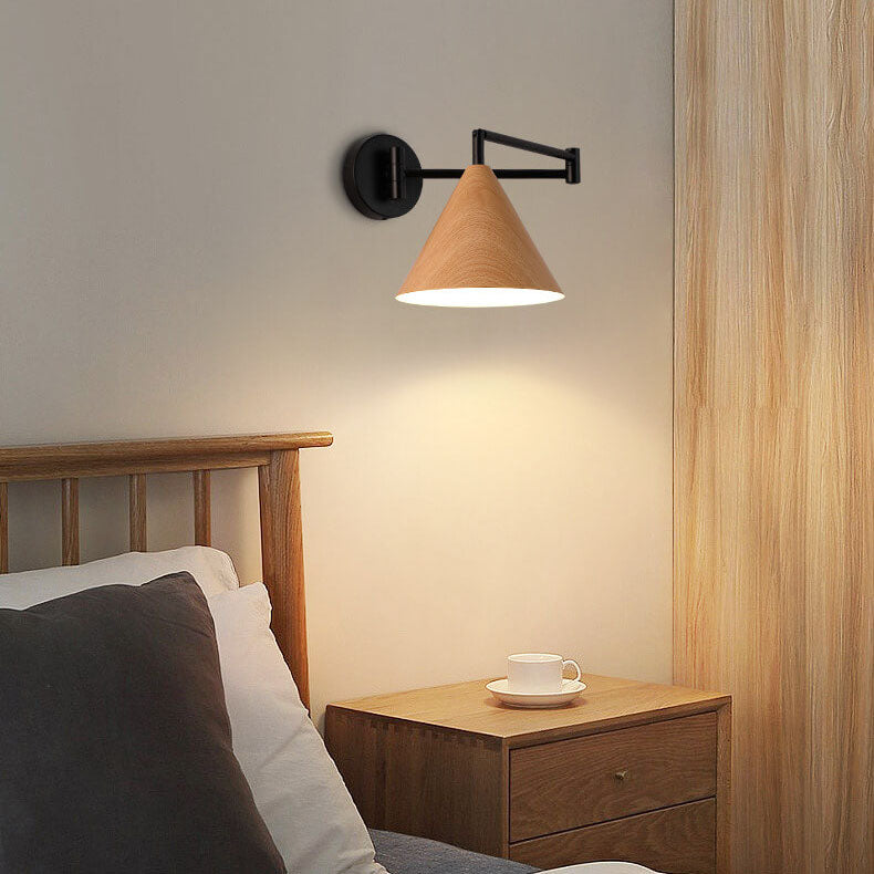 Noren | Nordic Minimalistische Wandlamp met Zwenkarm en Houtlook