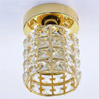 Kristallen Plafondlamp – E27 – Goud & Glas | Elara
