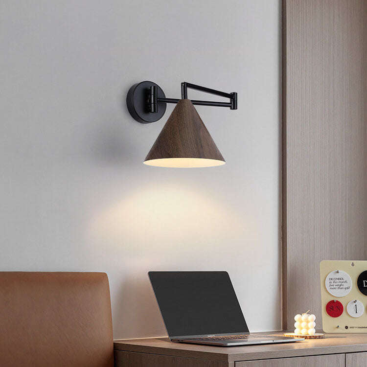 Noren | Nordic Minimalistische Wandlamp met Zwenkarm en Houtlook