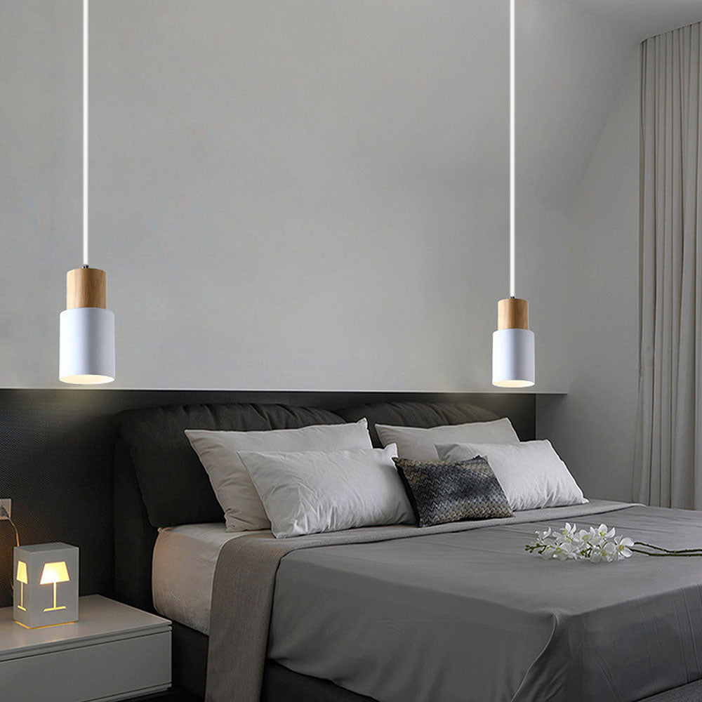 Otis | Cilinder Hanglamp – Metaal & Hout – Modern Design