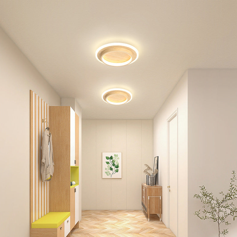 Basso | Compacte LED Plafondlamp met Houtprint