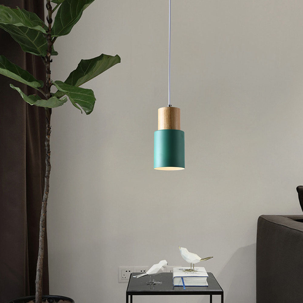 Otis | Cilinder Hanglamp – Metaal & Hout – Modern Design