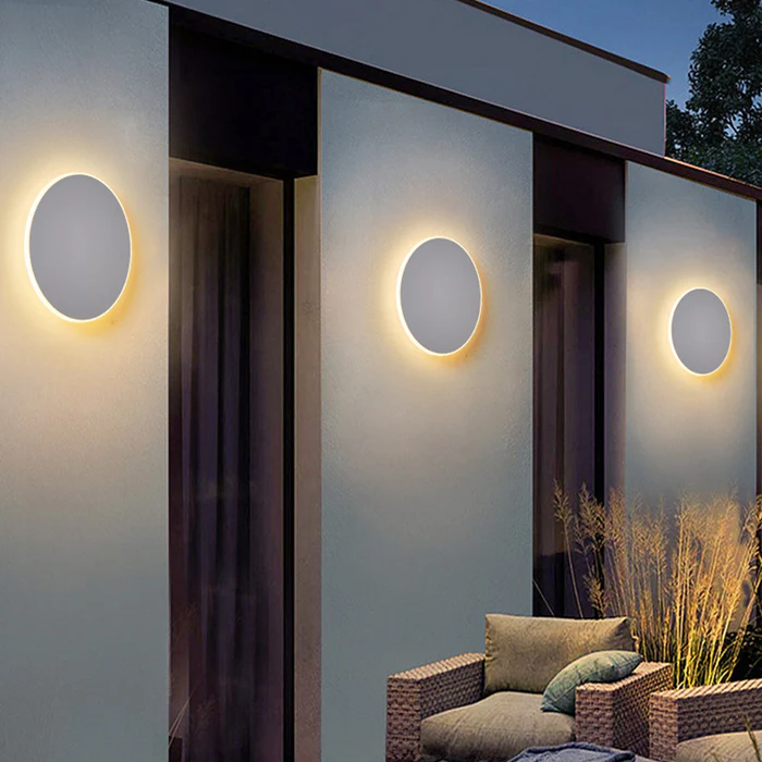 Ronde LED Buitenwandlamp – Halo Design – IP65 | Robustum