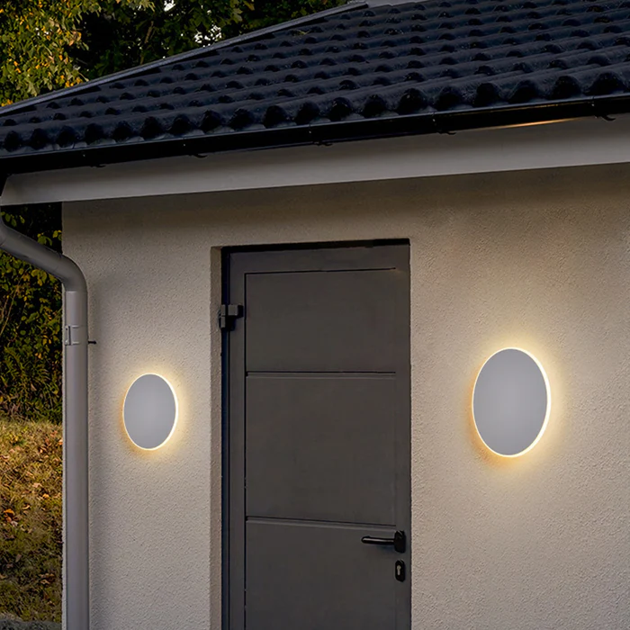 Ronde LED Buitenwandlamp – Halo Design – IP65 | Robustum
