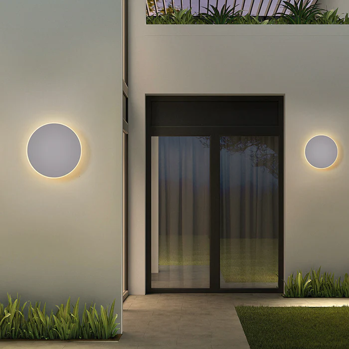 Ronde LED Buitenwandlamp – Halo Design – IP65 | Robustum