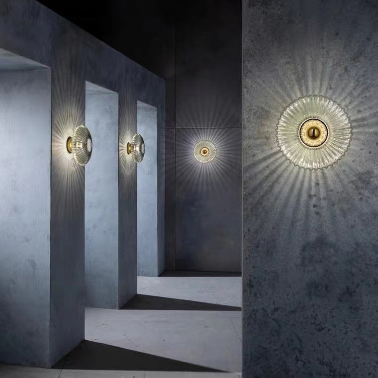 Luvia | Design Wandlamp van Gestreept Glas