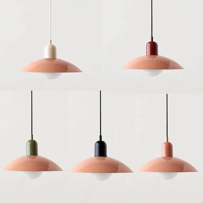 Pastel Dome | Bauhaus Hanglamp – Kleurrijk Metaal & Glas – Verstelbaar