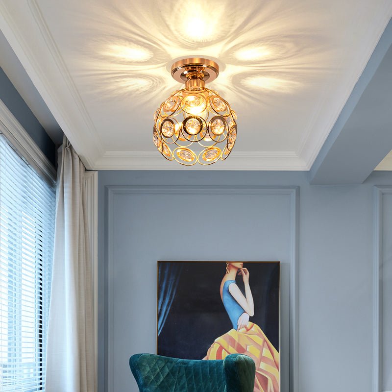 Bijou | Compacte Plafondlamp met Kristallen – Sfeervol Lichtpatroon