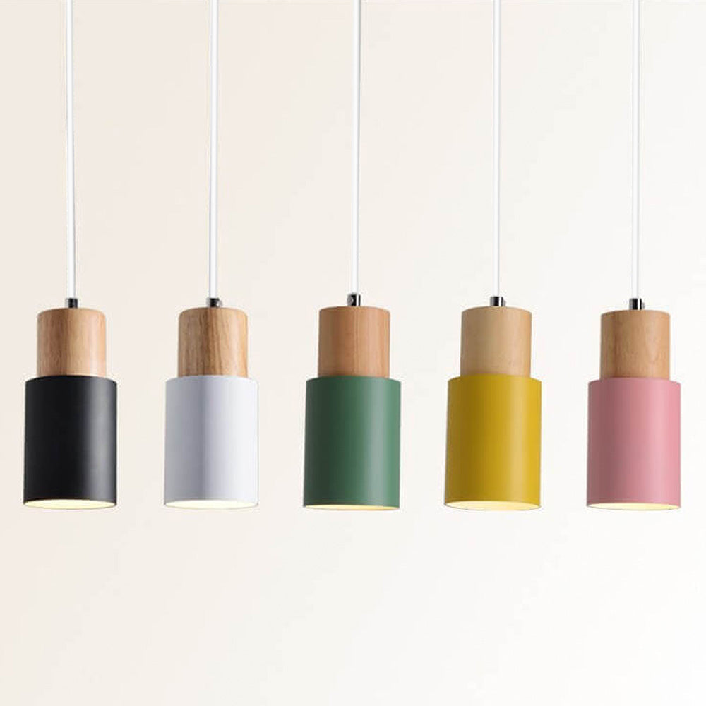 Otis | Cilinder Hanglamp – Metaal & Hout – Modern Design