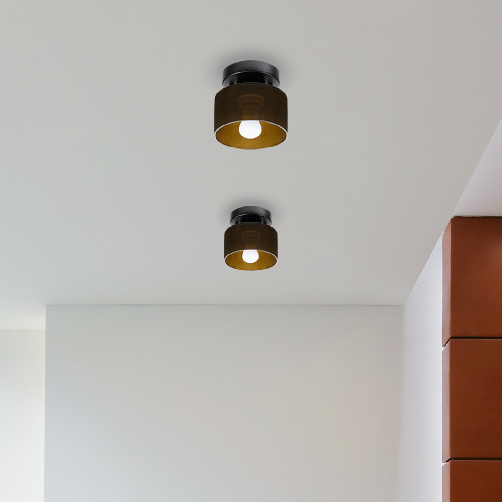 Vetro | Retro Plafondlamp van Gekleurd Glas