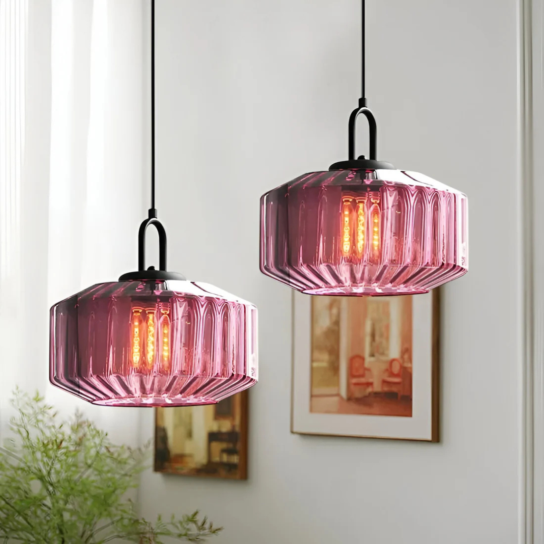 Rivelle | Retro Gekleurde Glazen Hanglamp