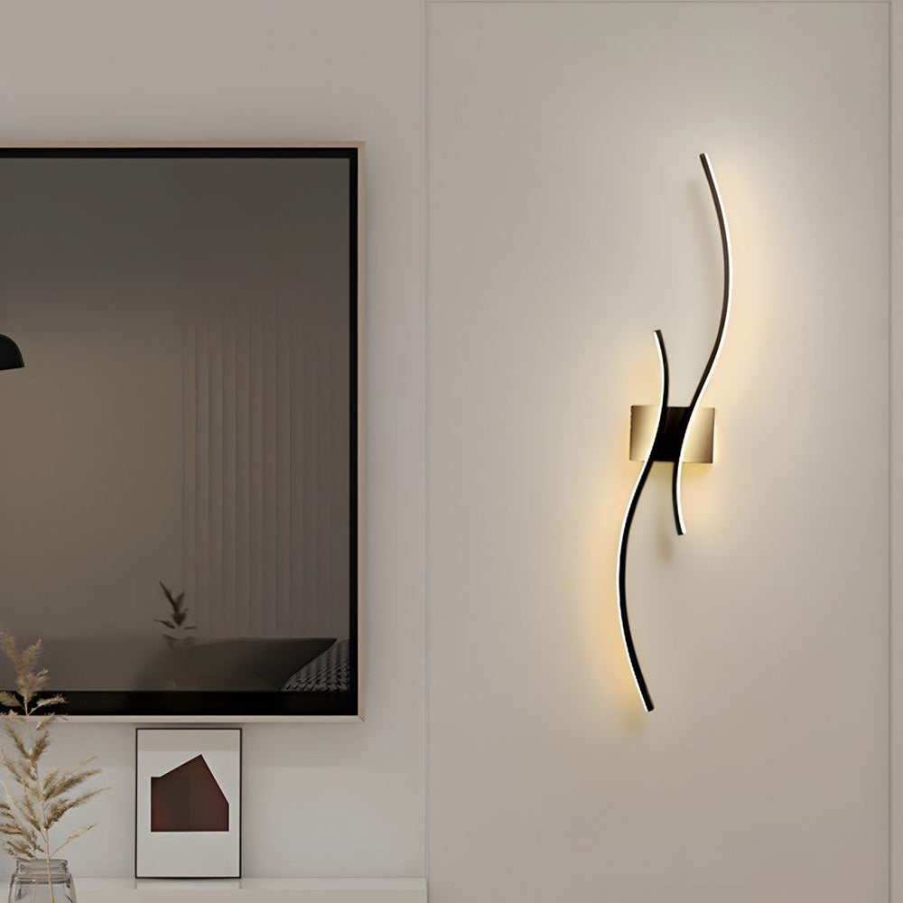 Sinu | Artistieke LED Wandlamp – Modern Golvend Design met Indirect Licht