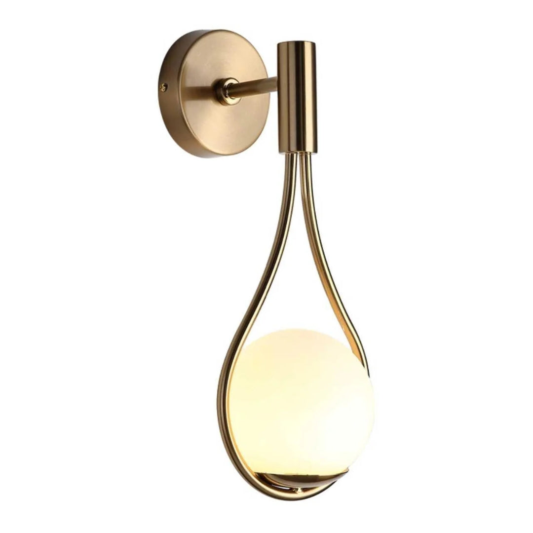 Gemma | Elegante Druppelvormige Wandlamp – Sculpturaal Design met Glazen Orb