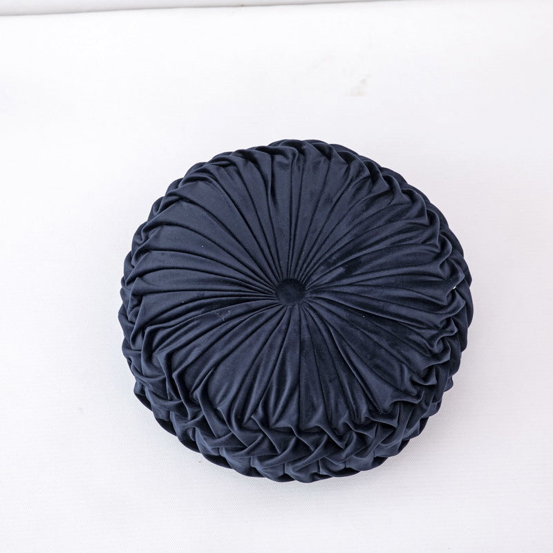 Velluto Soft | Luxe Ronde Sierkussen – Zacht Pluche – Handgemaakte Plooien – Ø 38 cm