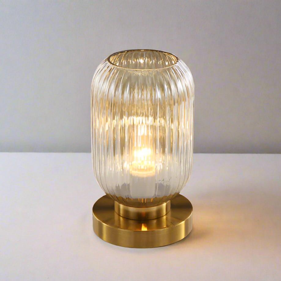 Ombra | Tafellamp met Geslepen Amber Glas