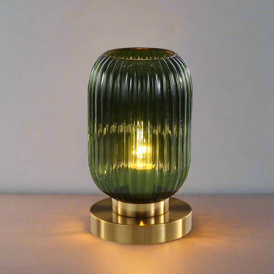 Ombra | Tafellamp met Geslepen Amber Glas
