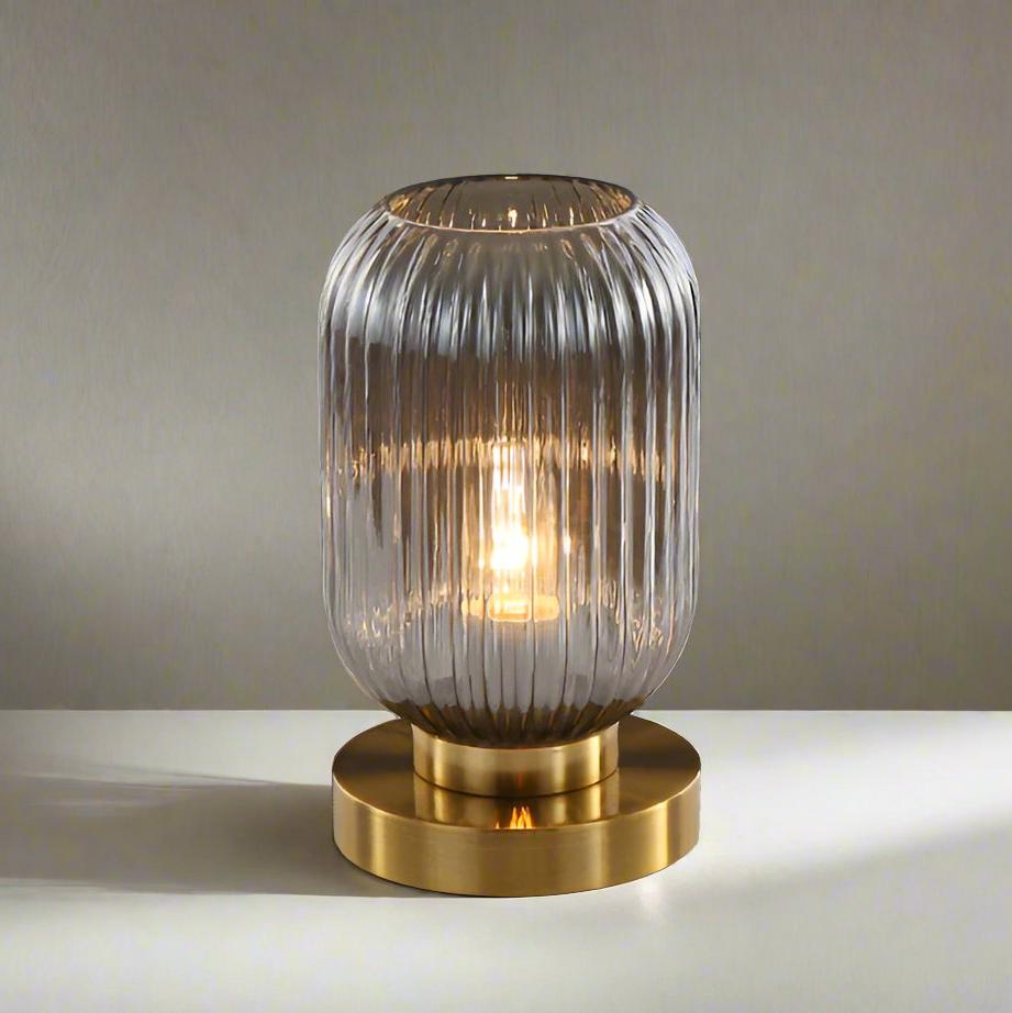 Ombra | Tafellamp met Geslepen Amber Glas