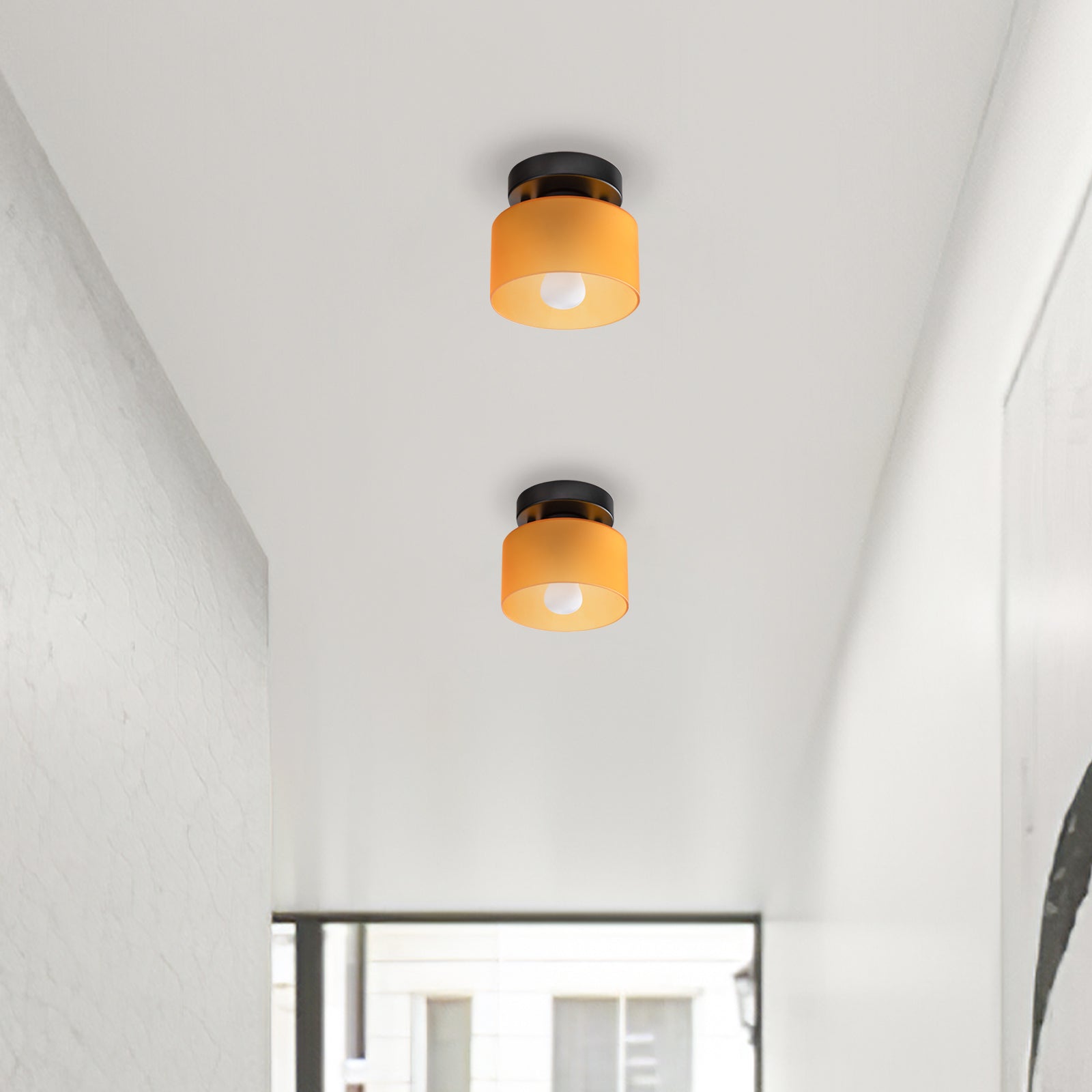 Vetro | Retro Plafondlamp van Gekleurd Glas