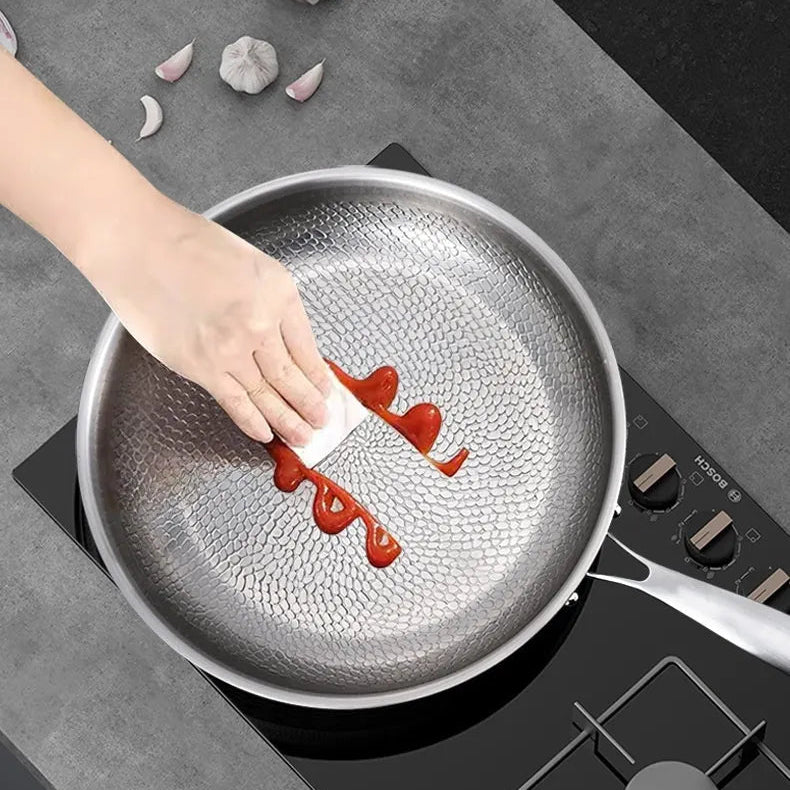 Forza Titan | Handgehamerde RVS Koekenpan – Titanium Versterkt – Inductie Geschikt