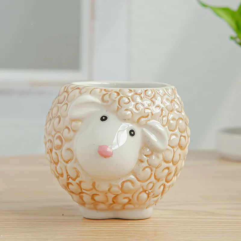 FaunaMini | Creatieve Dieren Bloempotjes – 5 Unieke Varianten – Voor Vetplanten & Cactussen