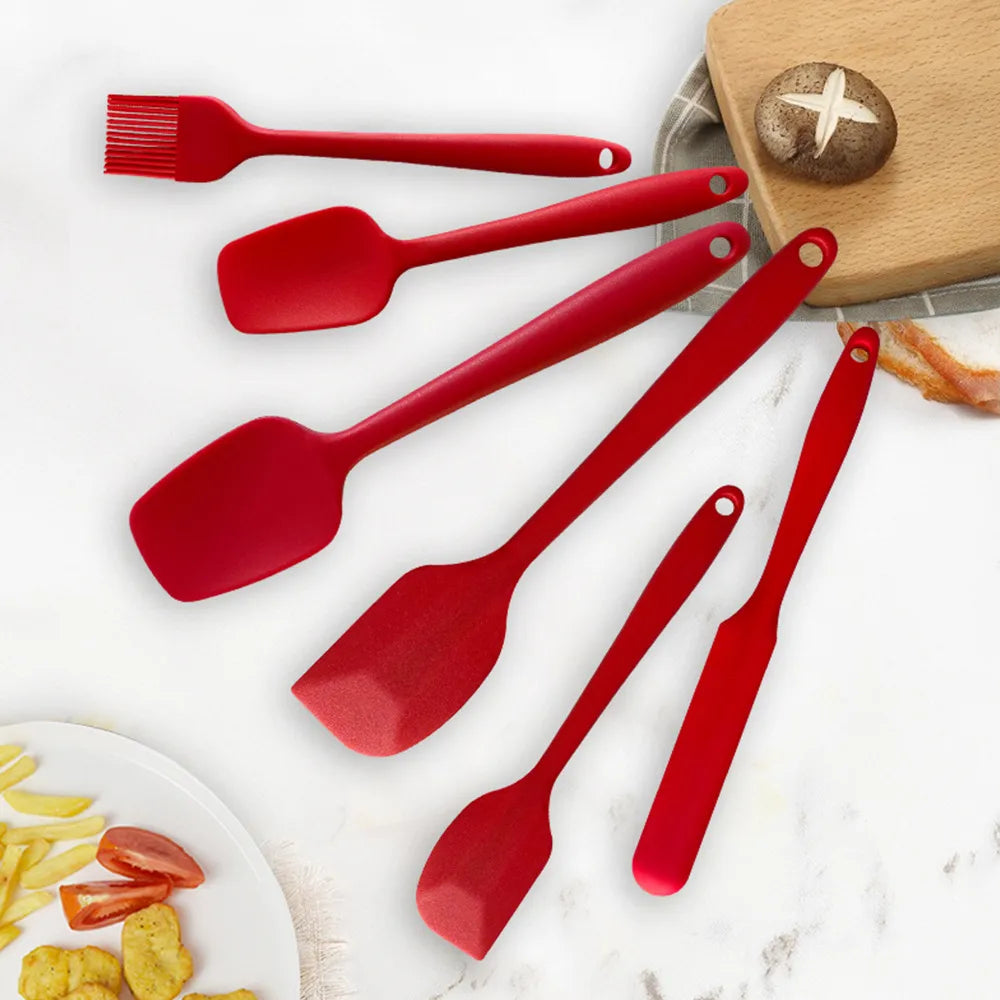 Cucina-Flex | 6-delige Siliconen Spatelset – Hittebestendig & Naadloos Design – Anti-aanbak Veilig