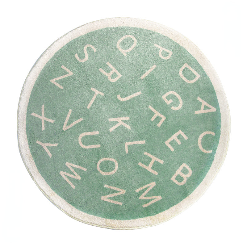 Play-Learn-Plush | Educatief Rond Kindertapijt – Kleurrijk Letterdesign – Ultra-Zacht & Machinewasbaar
