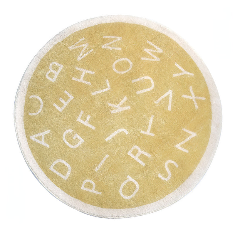 Play-Learn-Plush | Educatief Rond Kindertapijt – Kleurrijk Letterdesign – Ultra-Zacht & Machinewasbaar