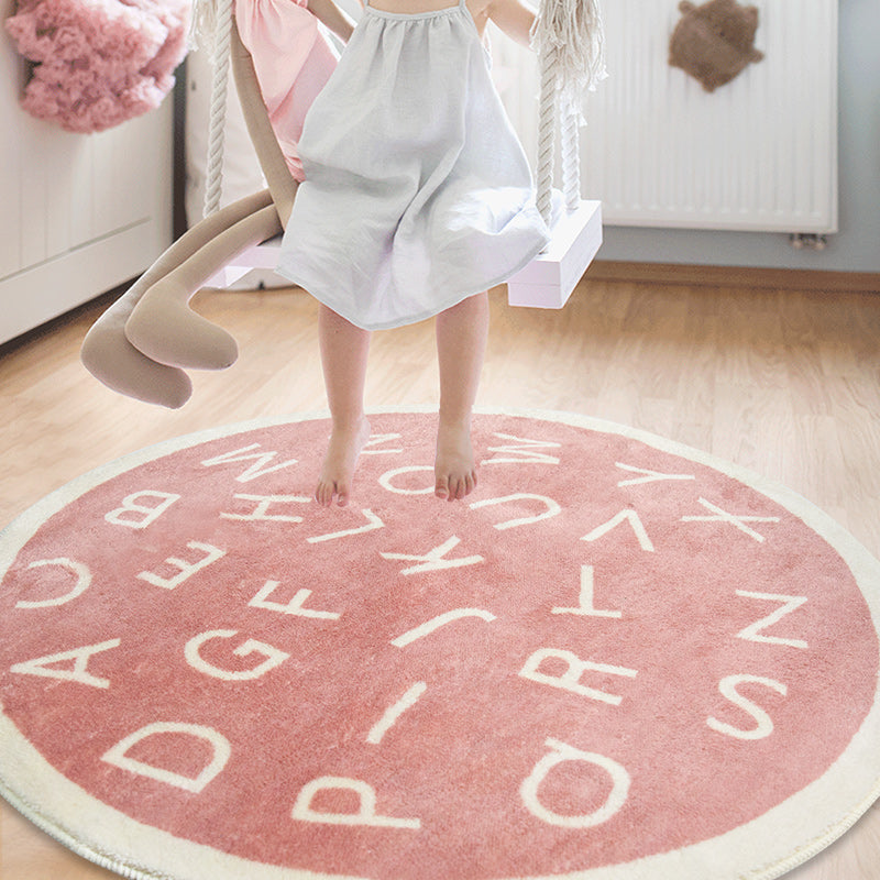 Play-Learn-Plush | Educatief Rond Kindertapijt – Kleurrijk Letterdesign – Ultra-Zacht & Machinewasbaar