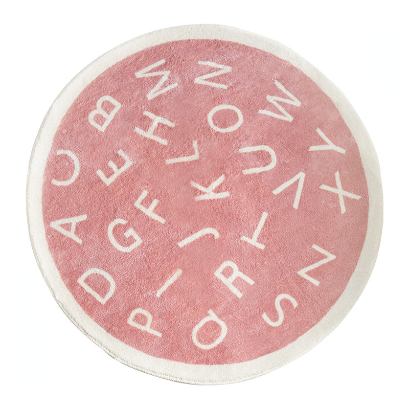 Play-Learn-Plush | Educatief Rond Kindertapijt – Kleurrijk Letterdesign – Ultra-Zacht & Machinewasbaar