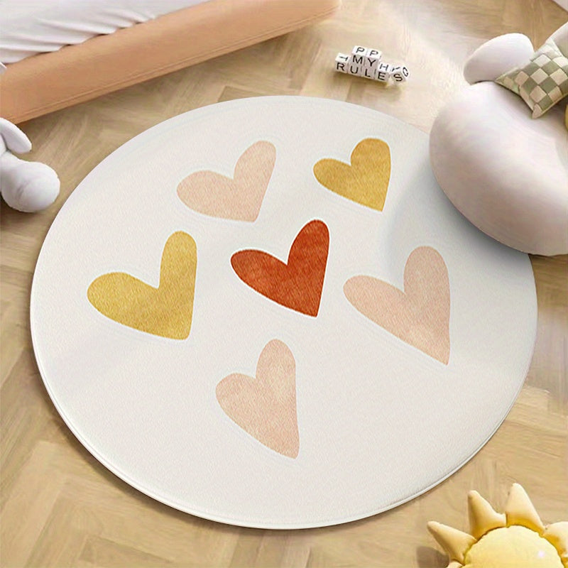 Cuore-Tondo | Modern Rond Vloerkleed – Met Antislip-onderzijde – 100 cm