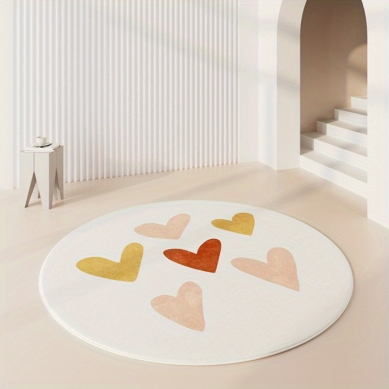 Cuore-Tondo | Modern Rond Vloerkleed – Met Antislip-onderzijde – 100 cm