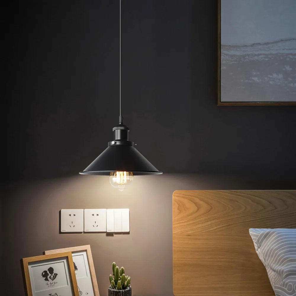 Fabbrica Nero | Vintage Hanglamp – Industrieel Metaal – Verstelbaar Snoer – E27 Fitting