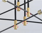 Helvion | Industriële Retro Plafondlamp met 4/6 Lichtpunten