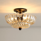 Artisanze | Plafondlamp met Retro Geribbeld Glas