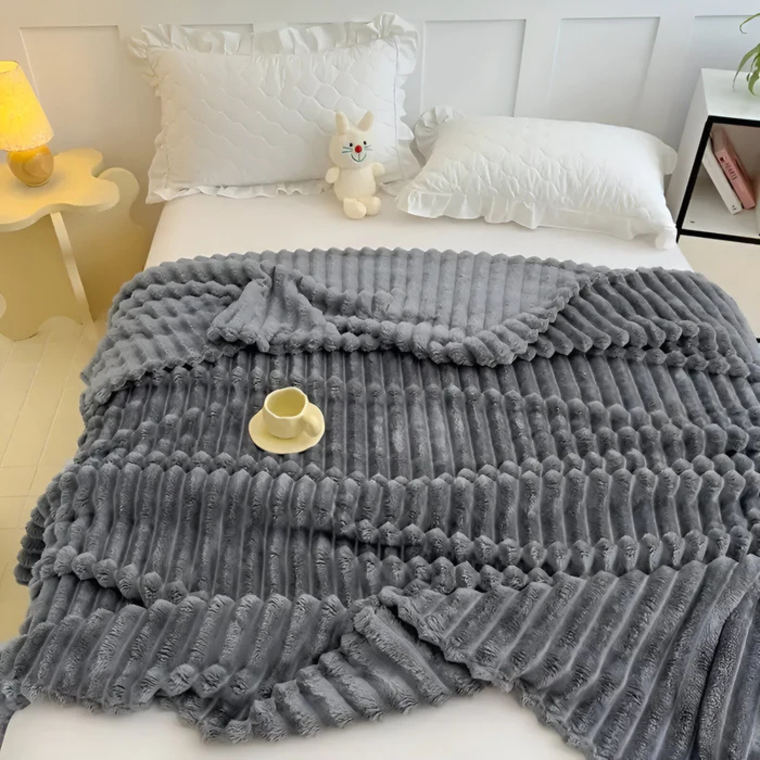 Linje | Luxe 3D Fleece Plaid – Superzachte Warmtedeken – Knus & Ademend Pluche