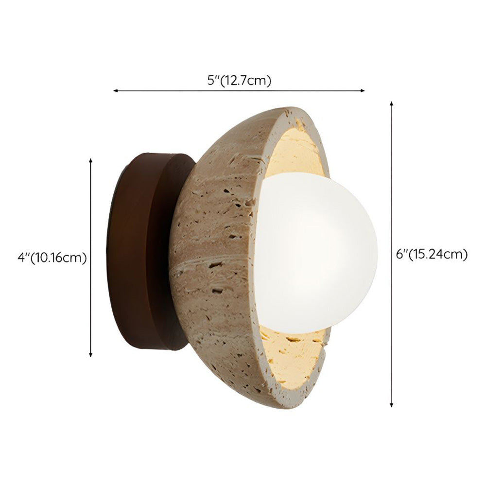 Sura | Plafondlamp van Travertin & Hout – Japandi Design