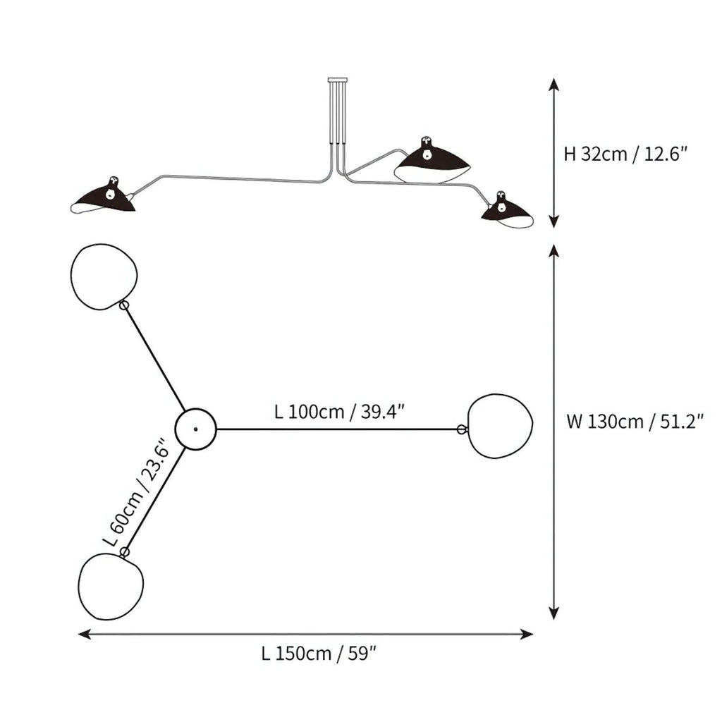 Stella | Design Plafondlamp met Verstelbare Lichtarmen