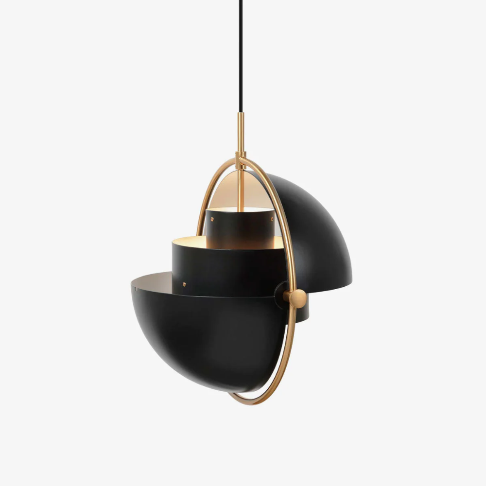 Sfera d'Oro | Deense Design Hanglamp – Messing & Zwart – Verstelbare Kappen – E27