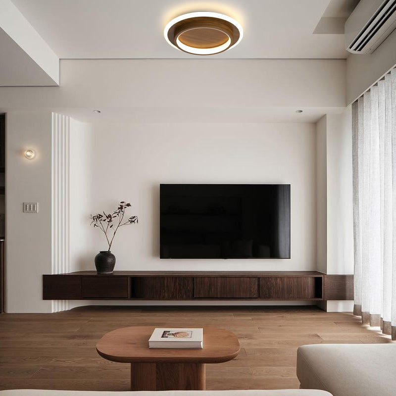 Basso | Compacte LED Plafondlamp met Houtprint