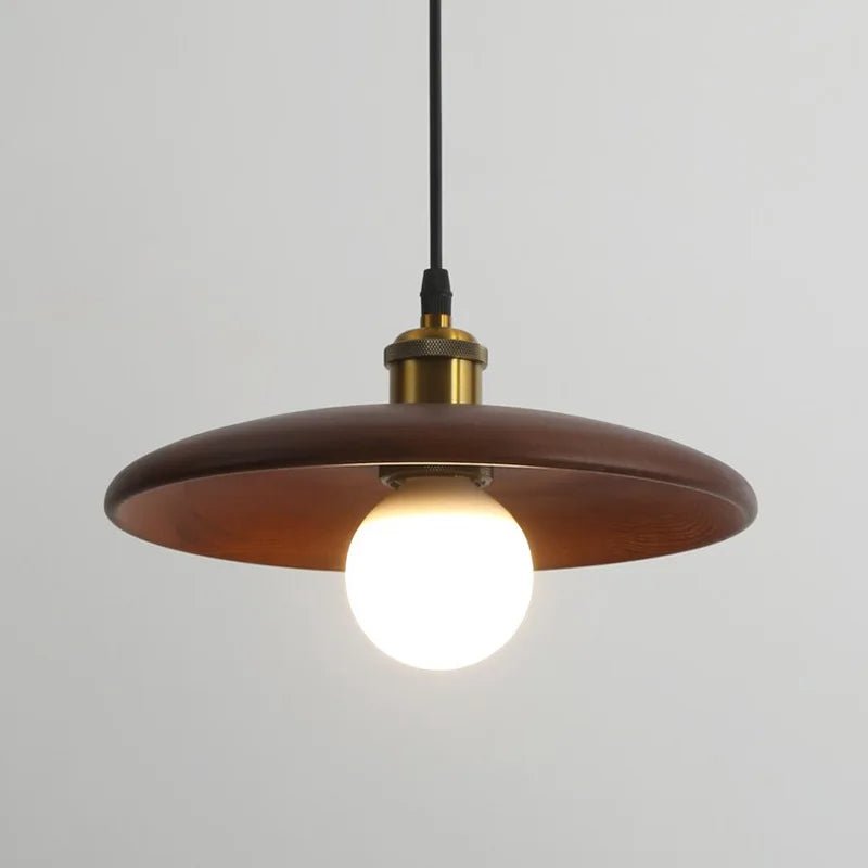 Houten Hanglamp – Japandi Design – Messing Details | Hankoform