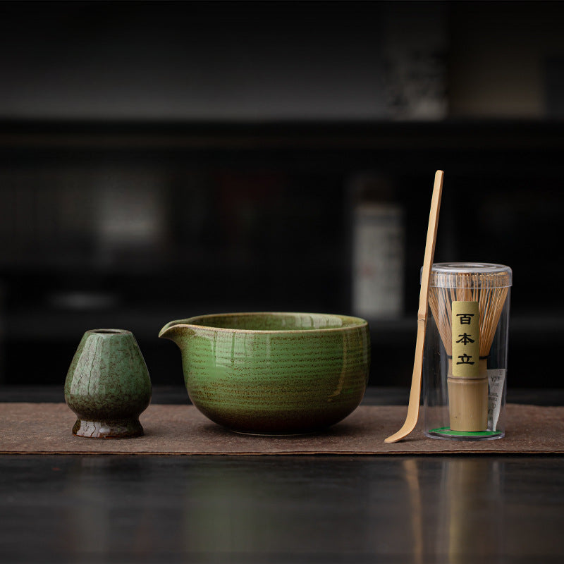 Zenzi | Handgemaakte Keramische Matcha Set – 4-delig – Authentiek Design