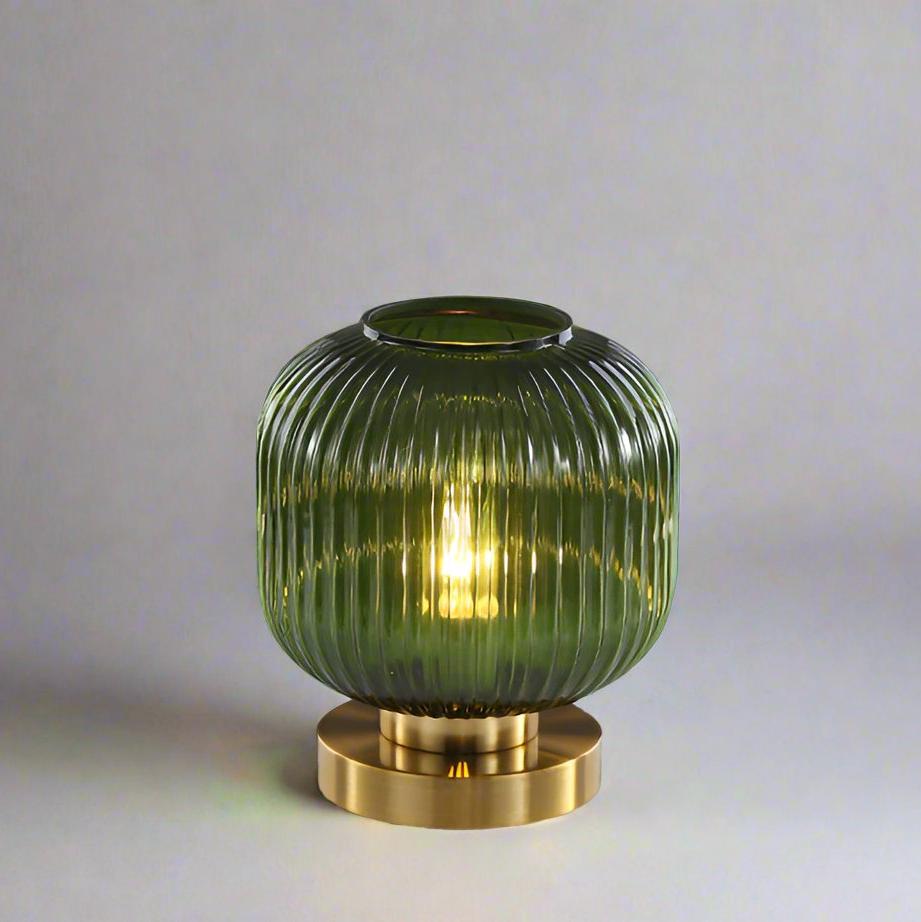 Ombra | Tafellamp met Geslepen Amber Glas