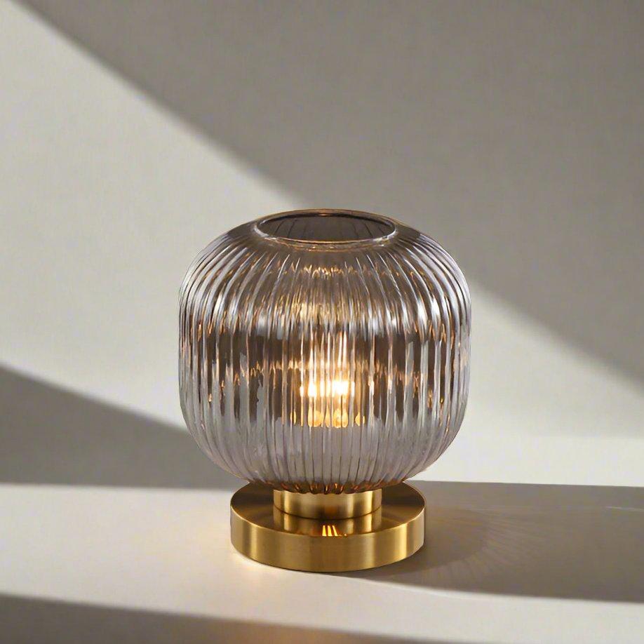 Ombra | Tafellamp met Geslepen Amber Glas