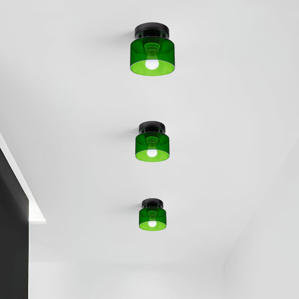 Vetro | Retro Plafondlamp van Gekleurd Glas