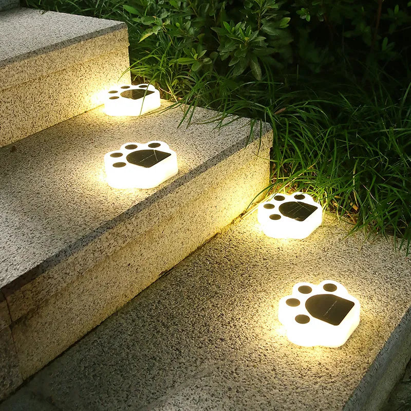 PawGlow | Solar Tuinverlichting – Pootafdruk Design – Warmwit LED – Set voor Hondenliefhebbers